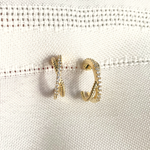 mini twist earrings, twist earrings, crossed hoops, mini cross earrings, dainty gold earrings, dainty earrings, dainty gold hoops