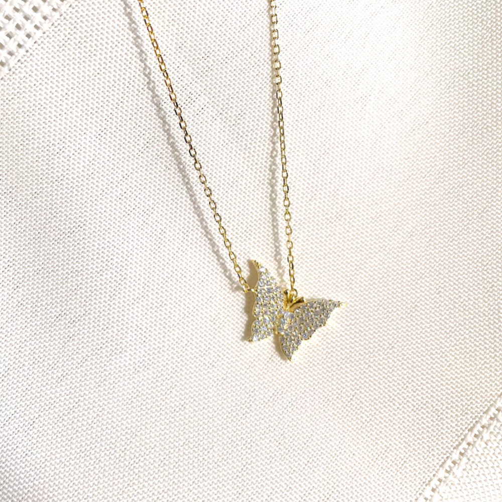 Butterfly necklace, Pave butterfly necklace, dainty butterfly necklace, sparkly butterfly necklace