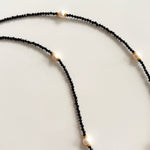 Black Spinel Beaded Necklace With Pearls