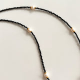 Black Spinel Beaded Necklace With Pearls