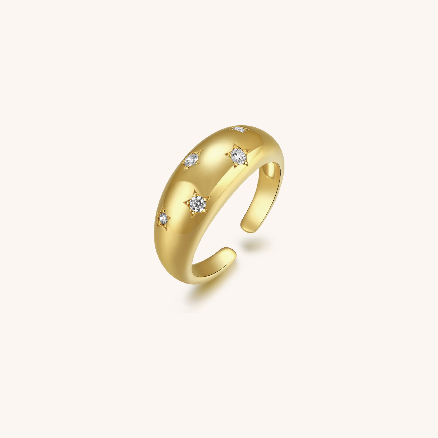 Pavé Star Dome Ring, dome ring, star dome ring, bold star ring