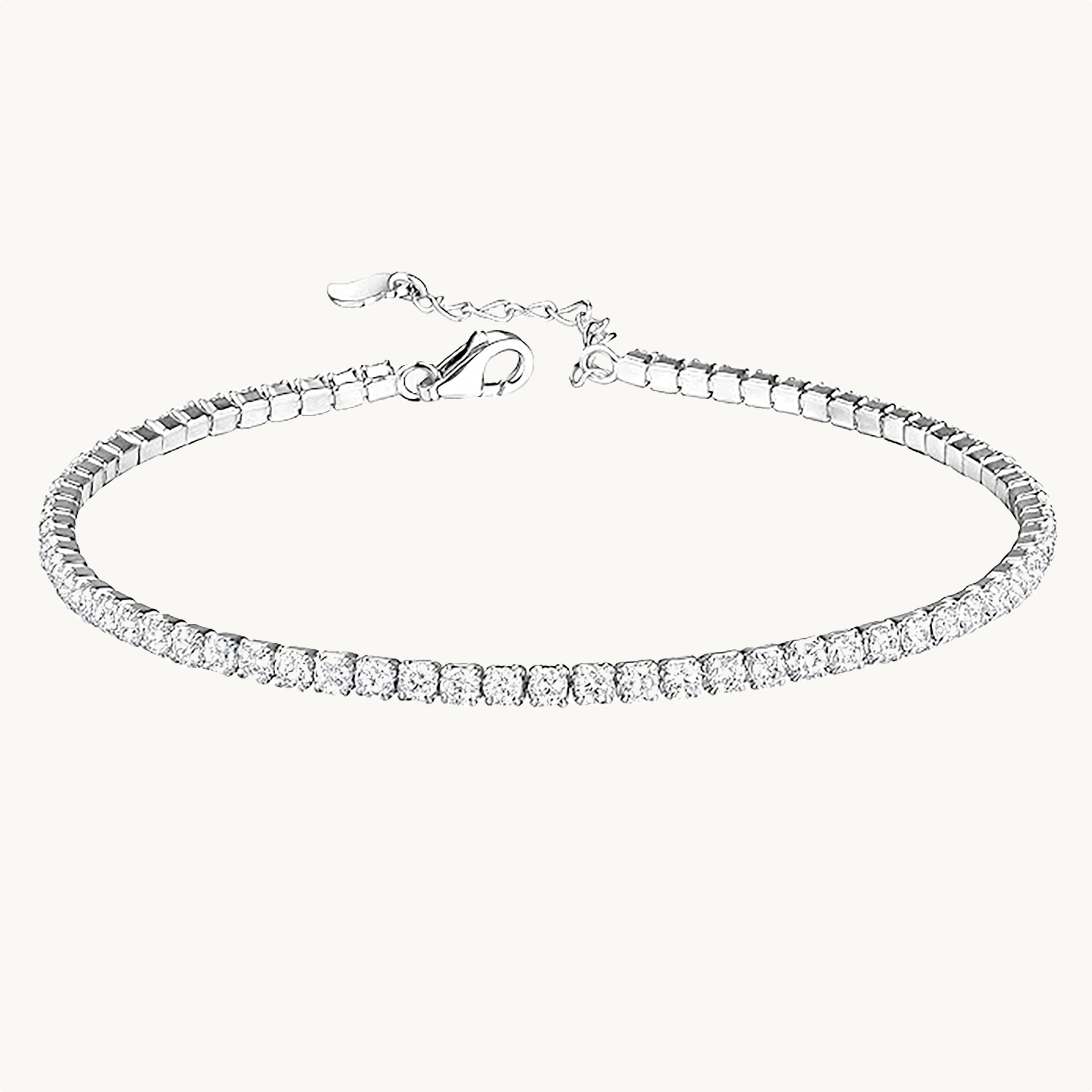 tennis bracelet, 18k tennis bracelet, silver tennis bracelet, white gold tennis bracelet 