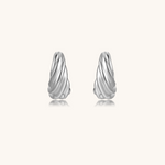 Textured Twist Hoops, silver hoops, twist earrings