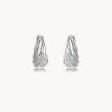Textured Twist Hoops, silver hoops, twist earrings
