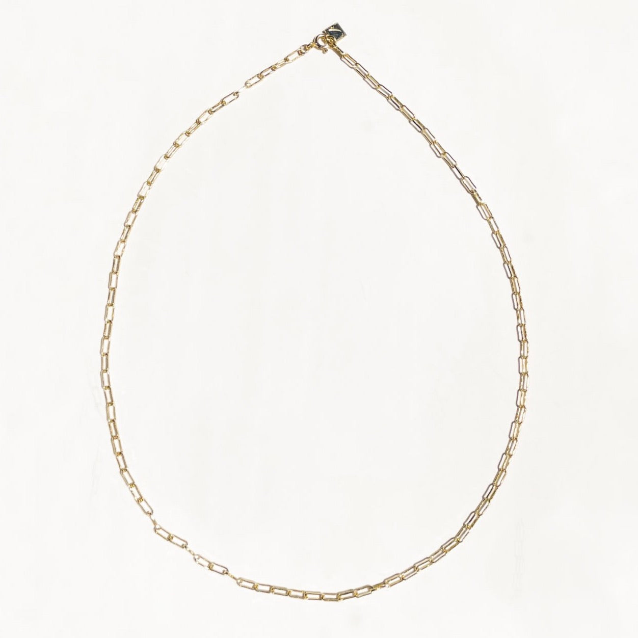18k-vermeil-gold-mini-paperclip-chain-necklace, paperclip chain, dainty gold chain, mini gold paperclip chain