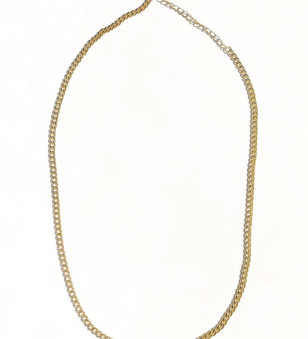 18k-vermeil-gold-curb-cuban-chain, 18k curb chain, Brooklyn chain, curb chain, bold curb chain, vermeil curb chain