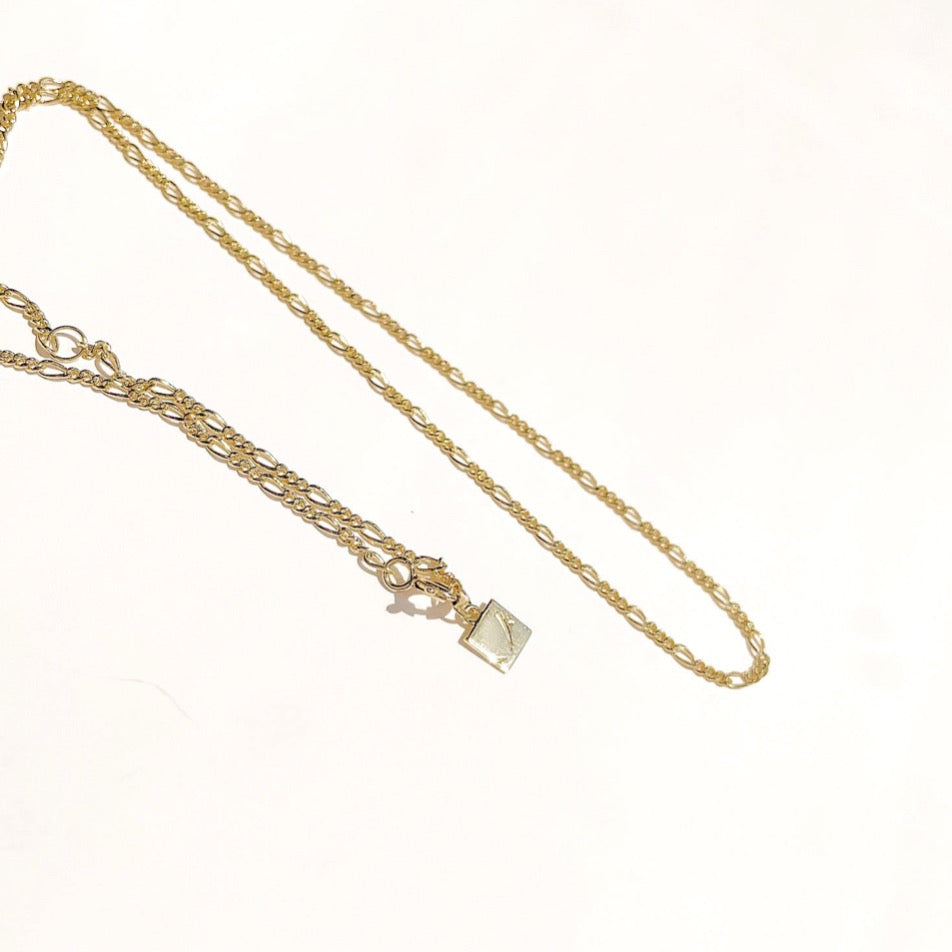 18k vermeil Figaro chain, 18k figaro chain, gold figaro chain, vermeil figaro chain, dainty figaro chain