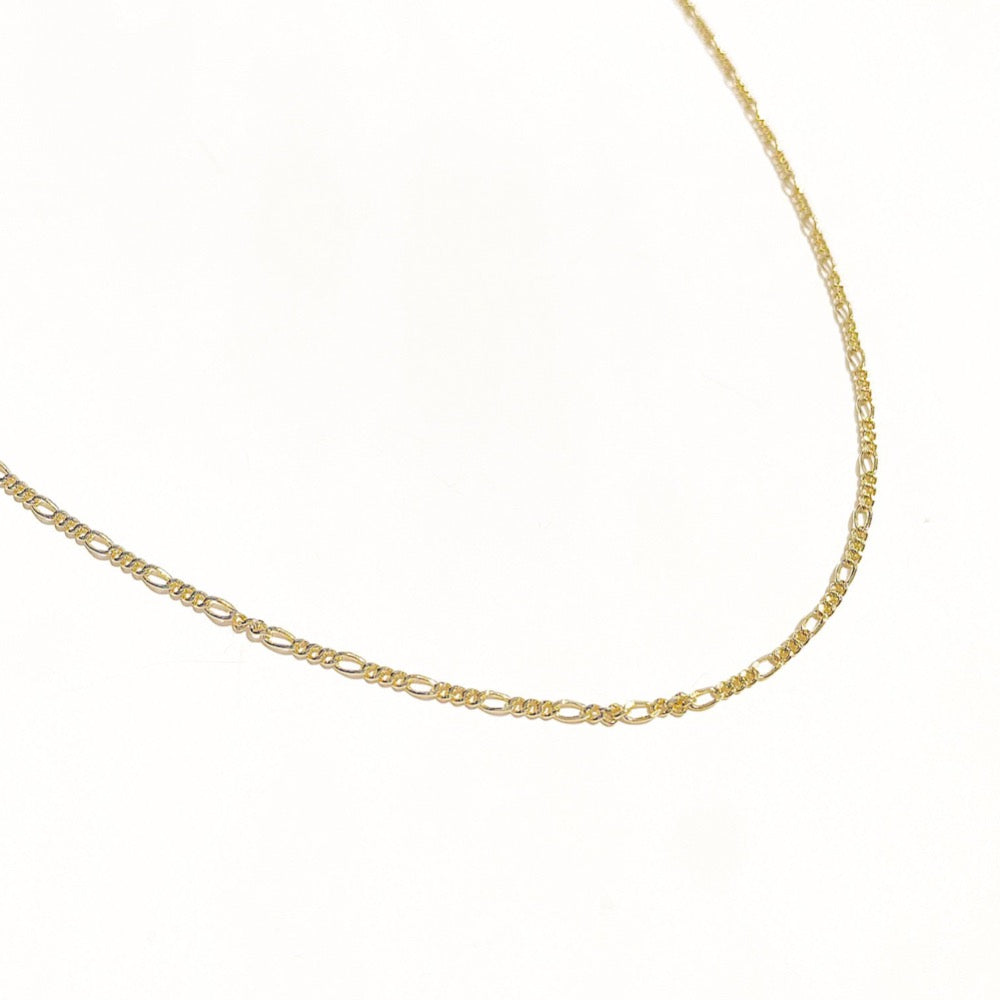 18k vermeil Figaro chain, 18k figaro chain, gold figaro chain, vermeil figaro chain, dainty figaro chain