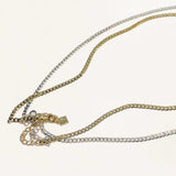 18k-vermeil-yellow-white-gold-curb-chain, 18k vermeil curb chain, flat curb chain, bold flat chain, white gold curb chain, yellow gold curb chain