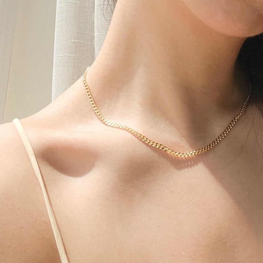 18k-vermeil-gold-curb-cuban-chain, 18k curb chain, Brooklyn chain, curb chain, bold curb chain, vermeil curb chain