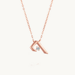 2 way wear diamond heart necklace, gold necklace, heart necklace