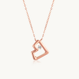 2 way wear diamond heart necklace, gold necklace, heart necklace