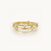 18k Double Linked Ring, double linked vermeil ring, Gold Linked Ring, Linked Ring, double link ring, 18k vermeil linked ring, two way wear linked ring, multi-wear linked ring, versatile linked ring