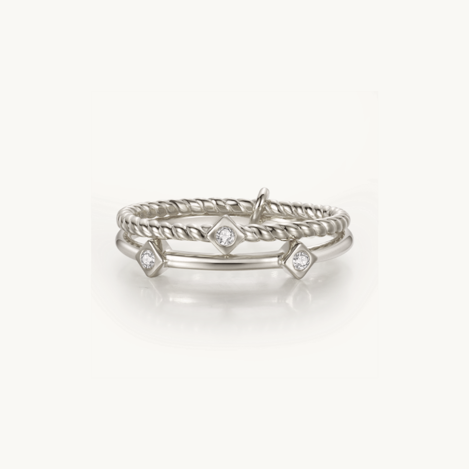 18k Double Linked Ring, double linked vermeil ring, Gold Linked Ring, Linked Ring, double link ring, 18k vermeil linked ring, two way wear linked ring, multi-wear linked ring, versatile linked ring