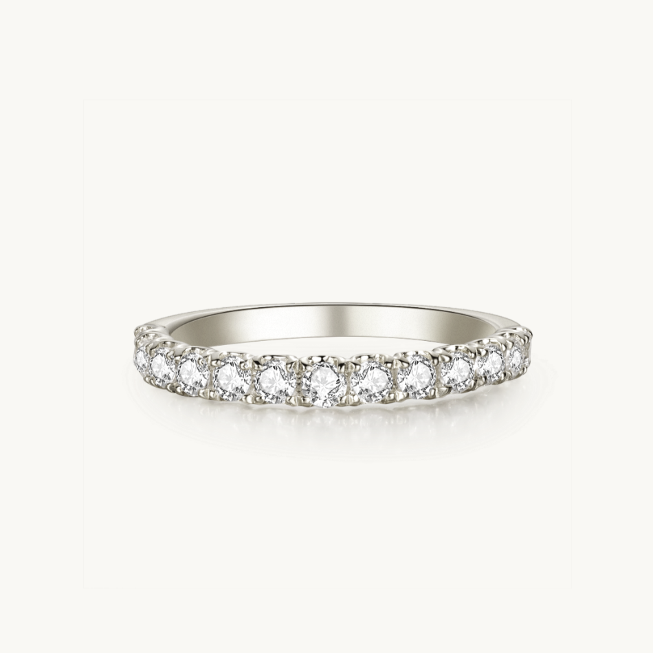 Half eternity ring, eternity ring, diamond eternity ring, gold eternity ring, gold half eternity ring, gold ring, dainty gold ring, white gold eternity ring, 18k vermeil eternity ring, vermeil eternity ring, 18k eternity ring