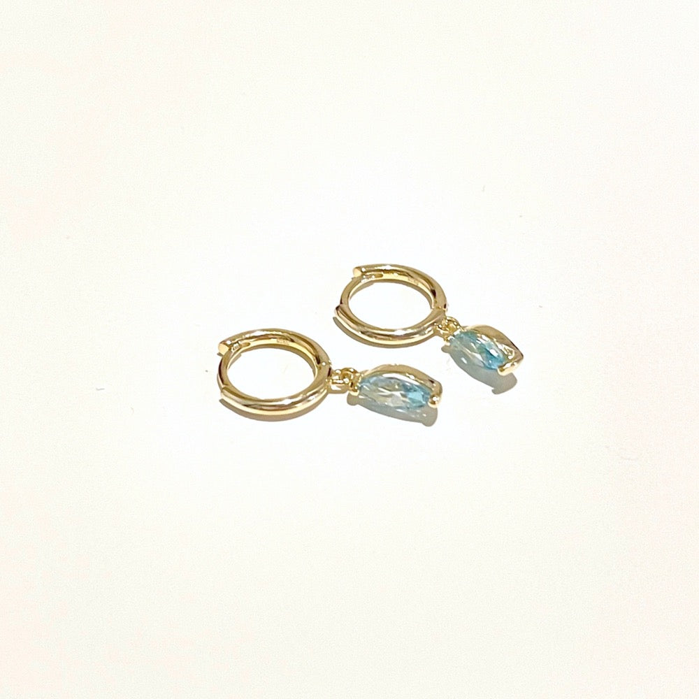 Aquamarine Drop Earring, 18kAquamarine Drop Earring, gold Aquamarine Drop Earring