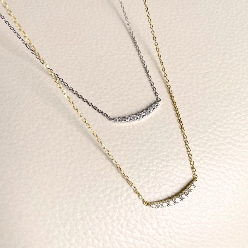 18k diamond necklace, 18k necklace, Bar diamond gold necklace, gold diamond necklace