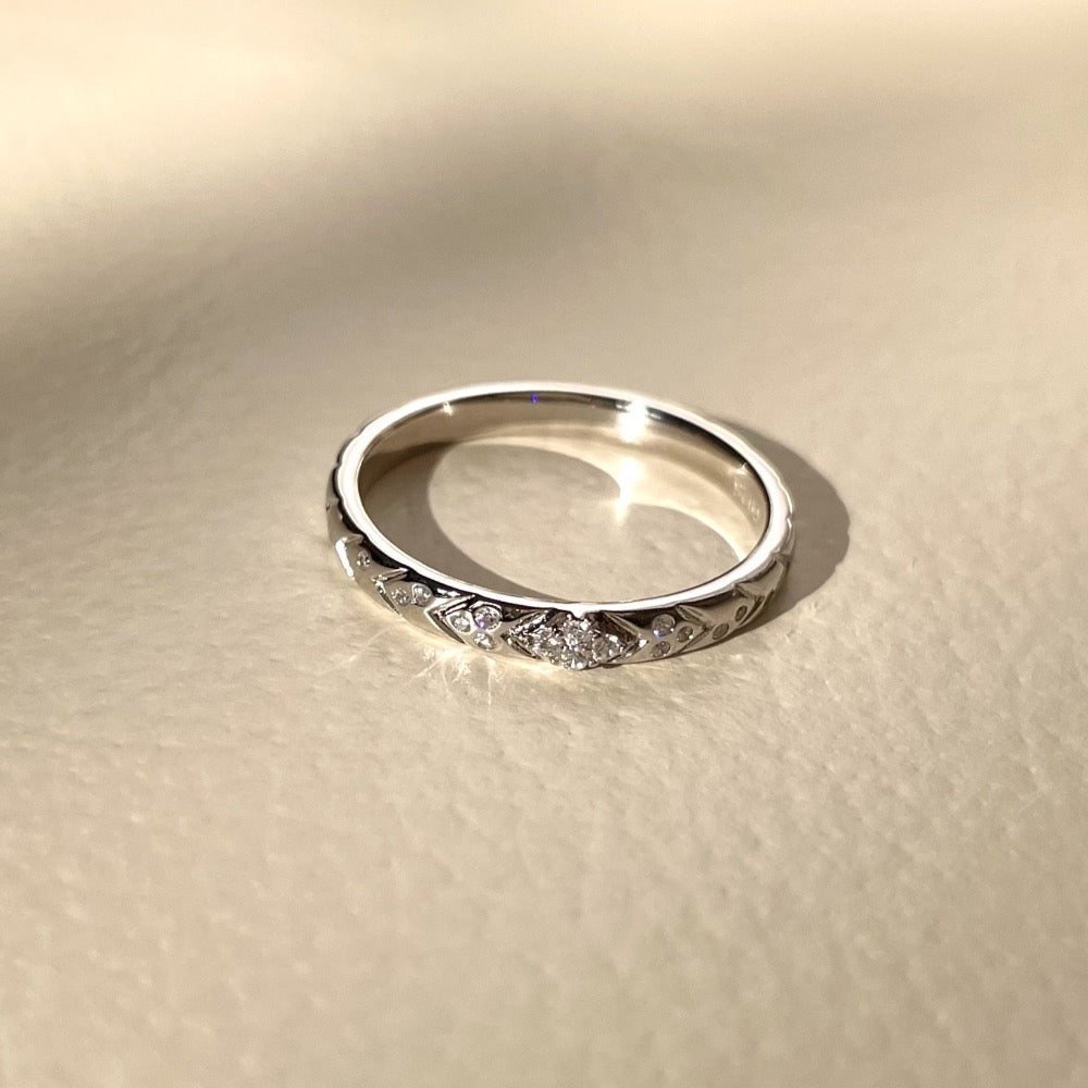 18k Pave Ring, Gold Pave Ring, Pave vermeil ring, white gold pave ring