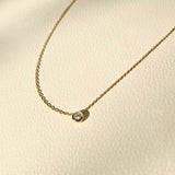 18k solitaire diamond necklace, 18k solitaire necklace, solitaire diamond gold necklace, solitaire gold necklace
