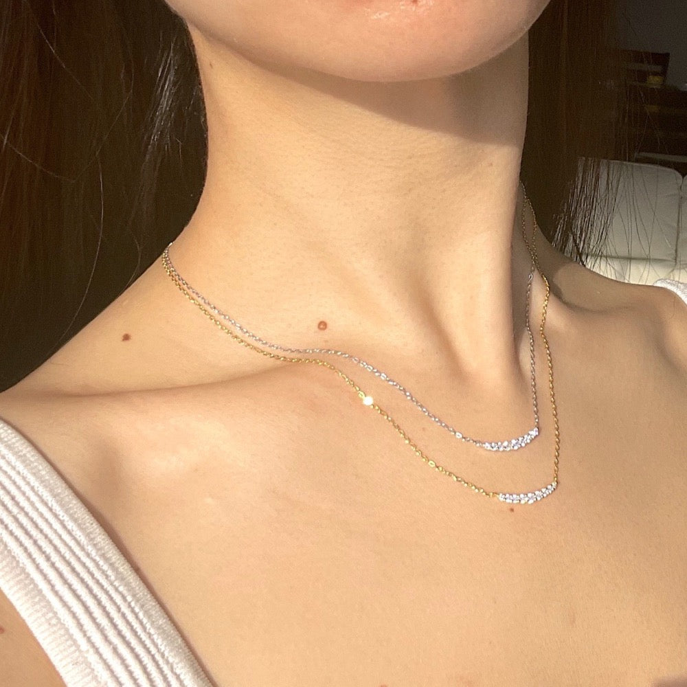 18k diamond necklace, 18k necklace, Bar diamond gold necklace, gold diamond necklace