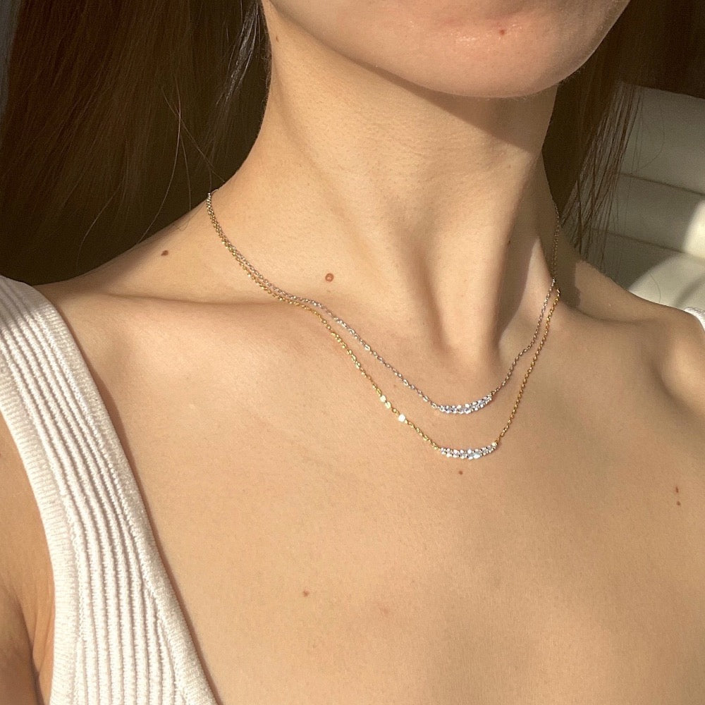 18k diamond necklace, 18k necklace, Bar diamond gold necklace, gold diamond necklace