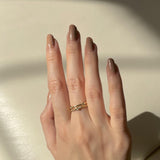 18k Double Linked Ring, double linked vermeil ring, Gold Linked Ring, Linked Ring, double link ring, 18k vermeil linked ring, two way wear linked ring, multi-wear linked ring, versatile linked ring
