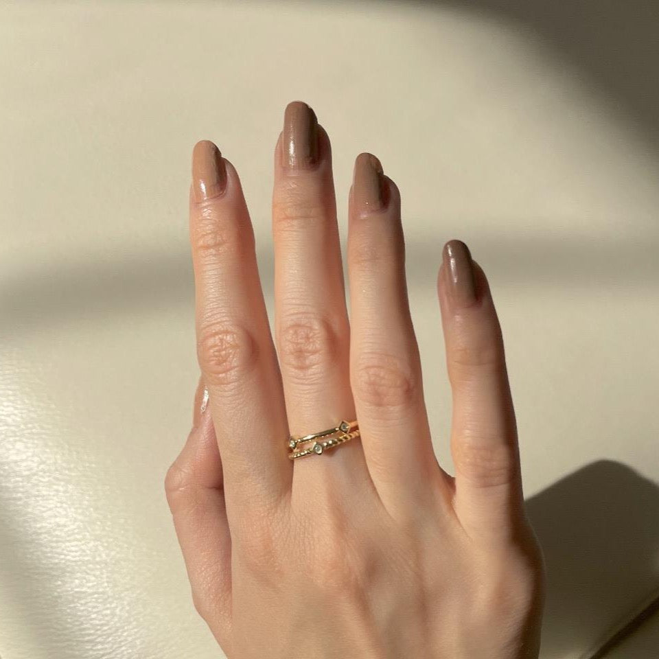 18k Double Linked Ring, double linked vermeil ring, Gold Linked Ring, Linked Ring, double link ring, 18k vermeil linked ring, two way wear linked ring, multi-wear linked ring, versatile linked ring
