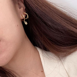 mini twist earrings, twist earrings, crossed hoops, mini cross earrings, dainty gold earrings, dainty earrings, dainty gold hoops