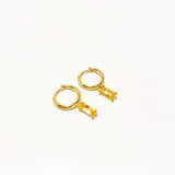 champagne earrings, hoop earrings, gem hoops, gem earrings, gold gem hoops, gold gem earrings, dainty gem hoops, yellow gem hoops, 18k gold gem hoops
