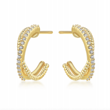 mini twist earrings, twist earrings, crossed hoops, mini cross earrings, dainty gold earrings, dainty earrings, dainty gold hoops