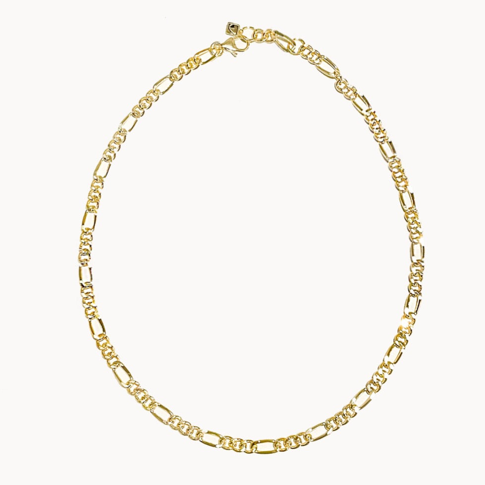 gold figaro chain, gold chain, figaro chain, chunky figaro chain, figaro chain, chunky chain, 18k gold figaro chain
