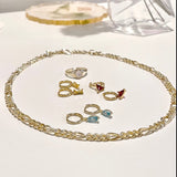 gold figaro chain, gold chain, figaro chain, chunky figaro chain, figaro chain, chunky chain, 18k gold figaro chain