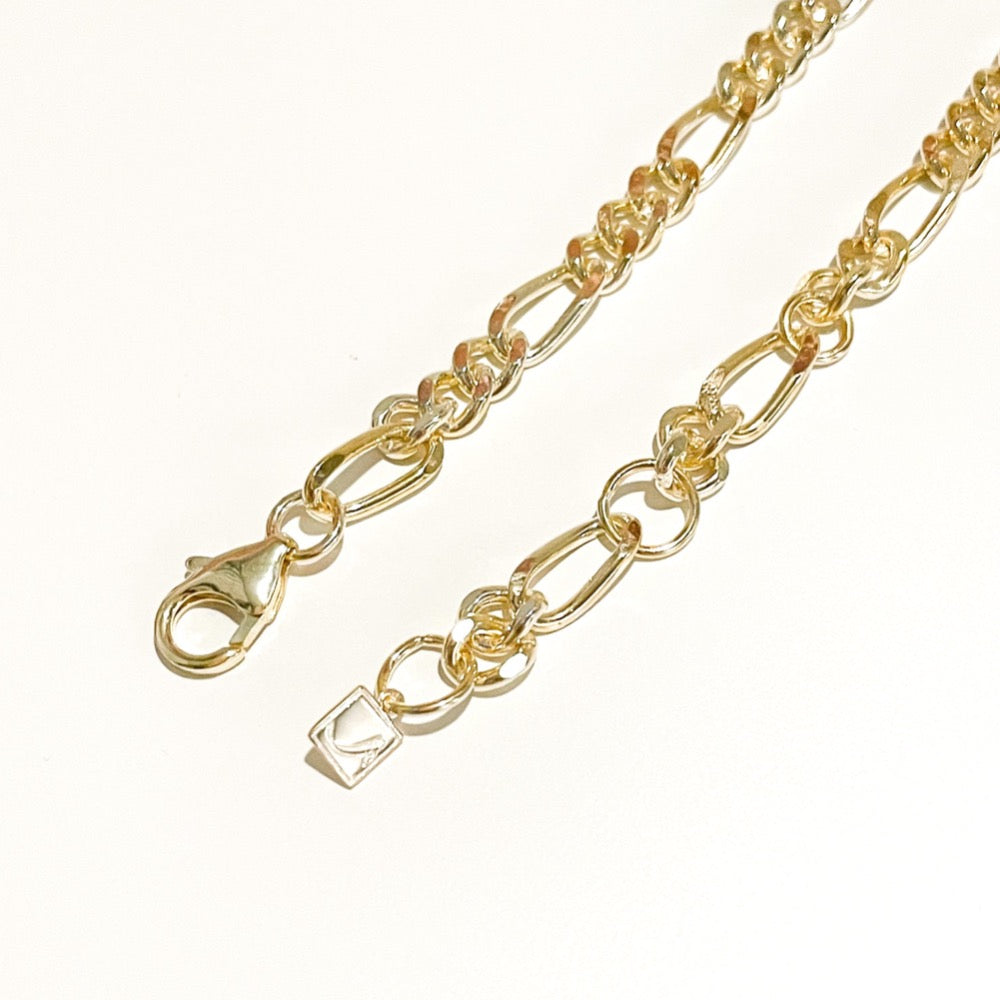 bold figaro chain, gold figaro chain, figaro chain, 18k figaro chain