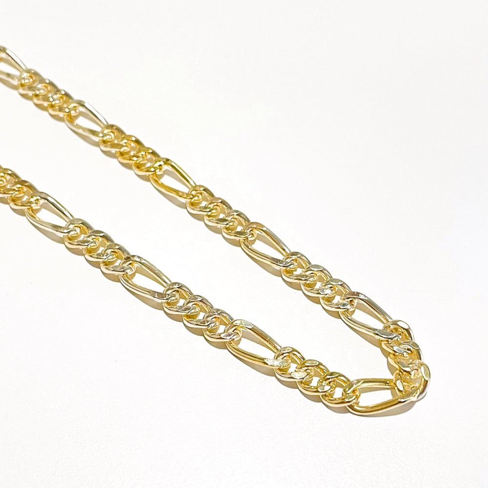 gold figaro chain, gold chain, figaro chain, chunky figaro chain, figaro chain, chunky chain, 18k gold figaro chain